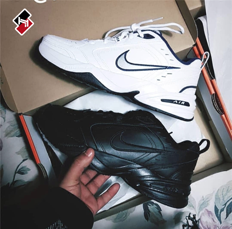 NIKE AIR MONARCH IV复古潮流老爹鞋白蓝黑气垫男慢跑步鞋415445