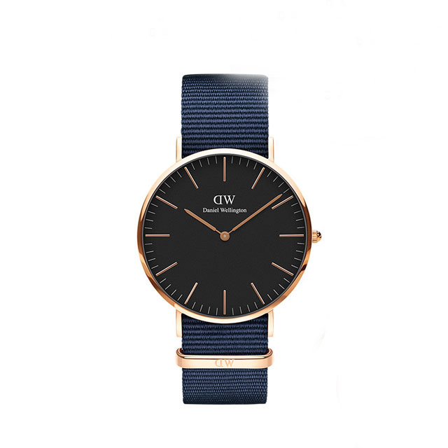 DanielWellington 40mm蓝色织纹带腕表