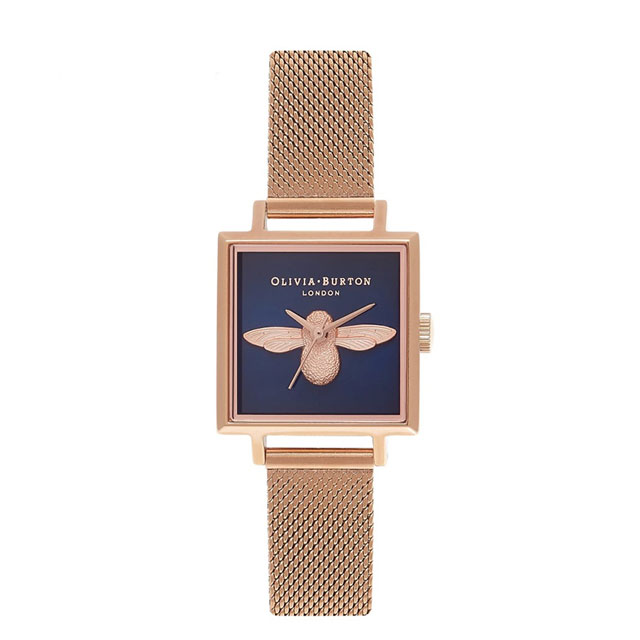 OliviaBurton 方形钢带小蜜蜂 英国进口腕表