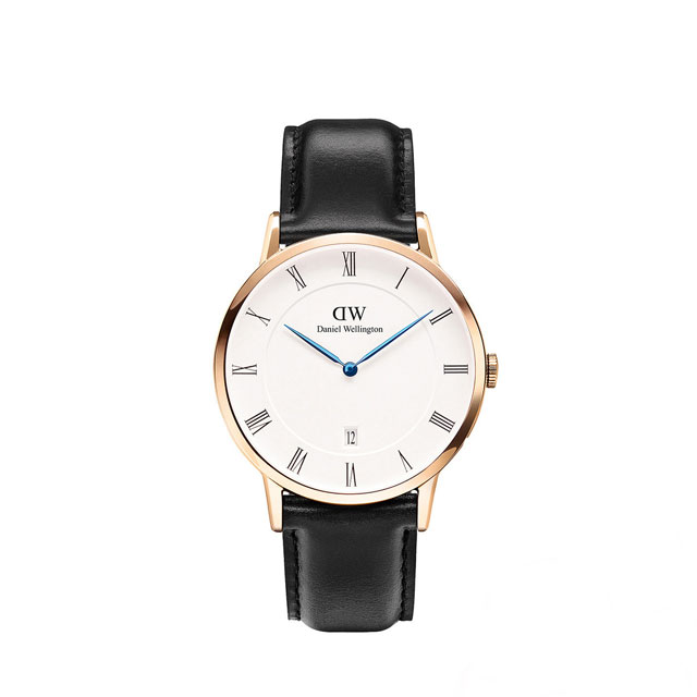 DanielWellington 38mm蓝针日历皮带石英男表