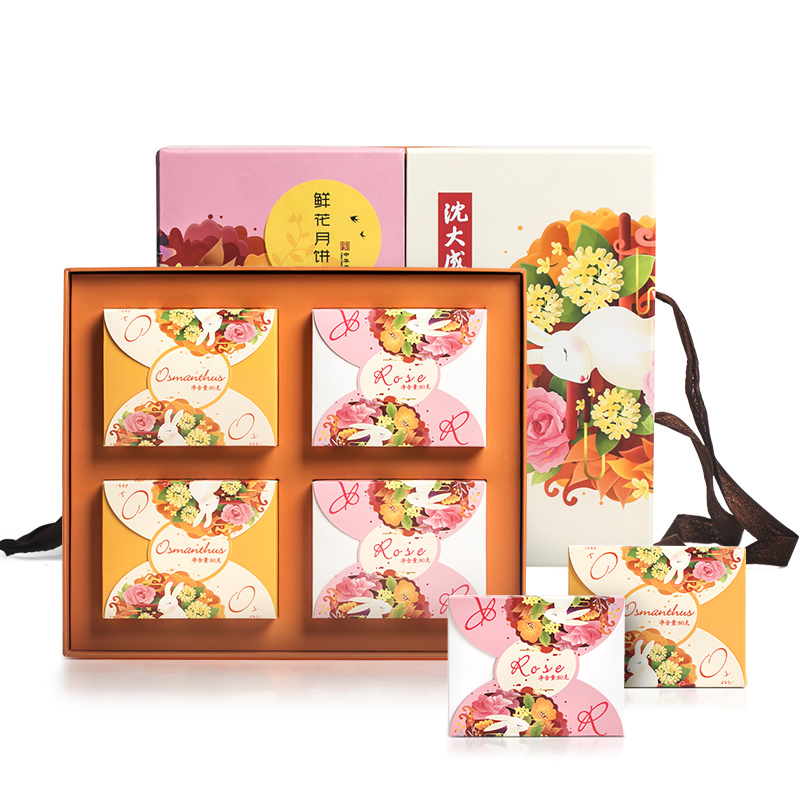沈大成 鲜花月饼礼盒