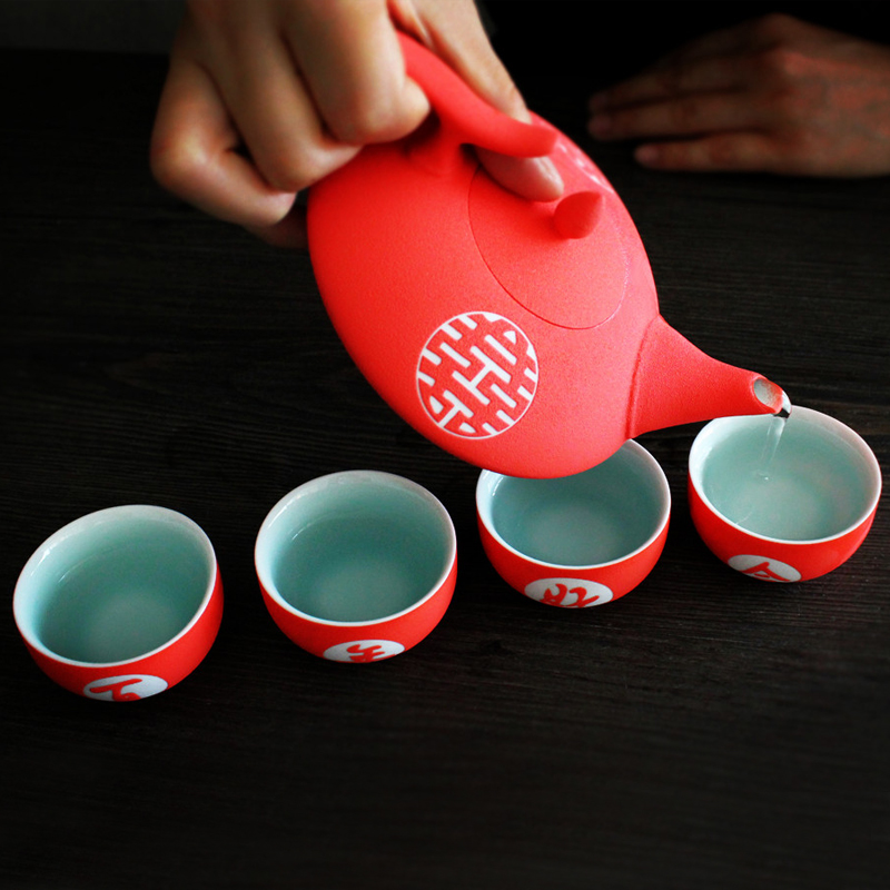 景德镇 双喜敬茶茶具
