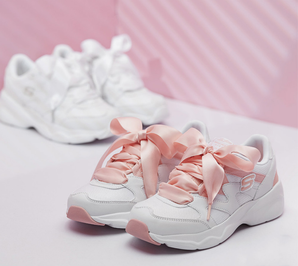 Skechers斯凯奇 蝴蝶结丝带熊猫鞋