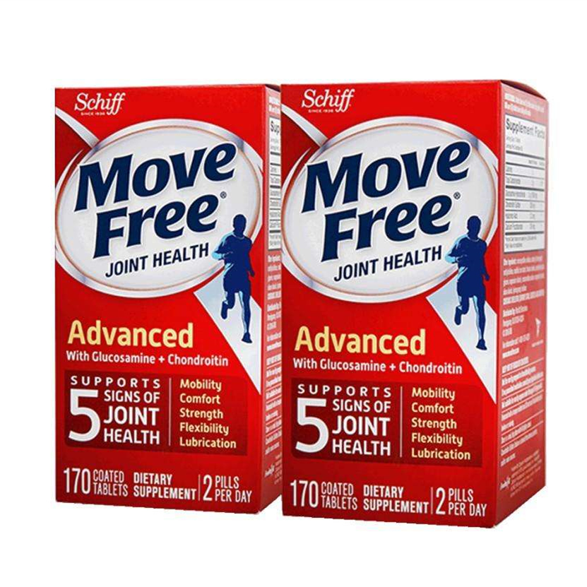 Schiff Move Free氨糖维骨力氨基葡萄糖MSM 绿盒120粒*2 美国进口
