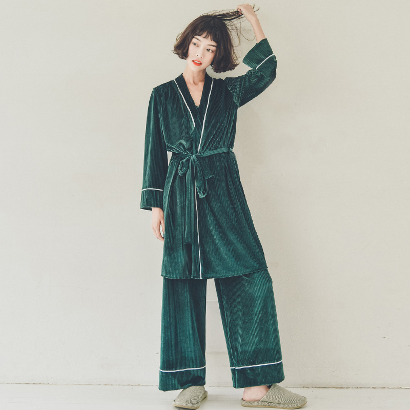 逆天颜值~ 丝绒简约吊带 3件套居家服