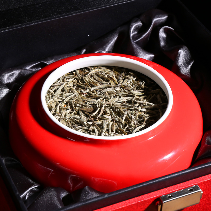 特级大白豪茉莉花茶叶浓香瓷罐礼盒装